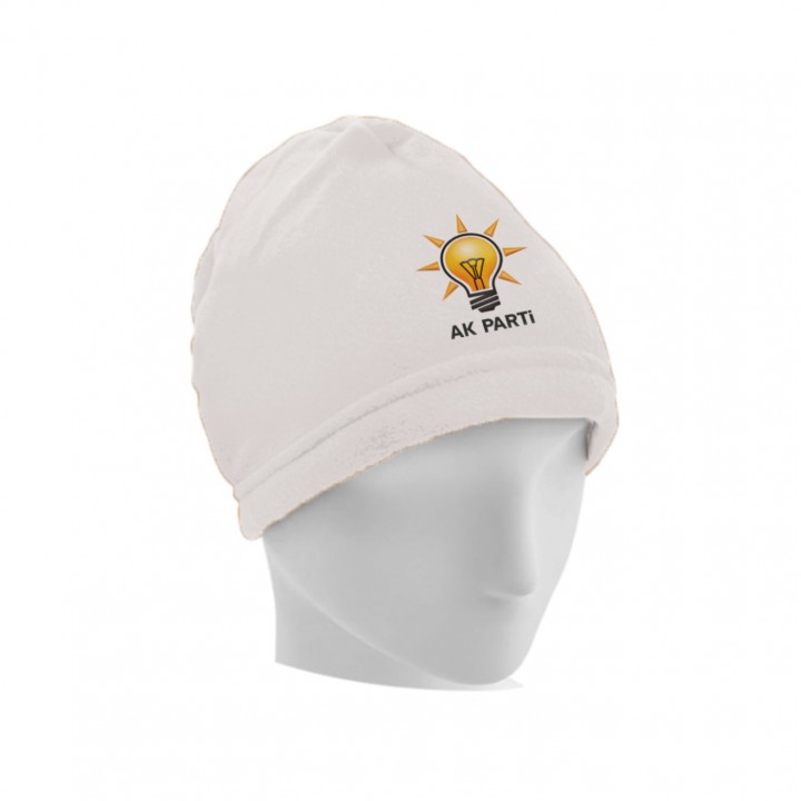 AK Parti Logo Baskılı Turuncu Polar Bere 180-210 gr Unisex Promosyon Model